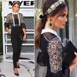 Self Portrait black/white lace jumpsuit size 2